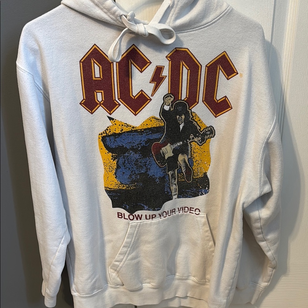 AC/DC Graphic Hoodie in White